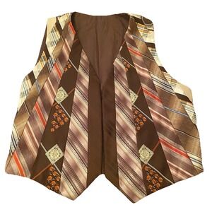 Vintage One Of A Kind Vest Made Out of Ties Necktie Quilted Men's